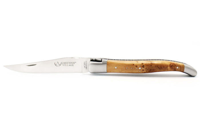 Couteau pliant Laguiole Village manche en genévrier 12cm avec mitre