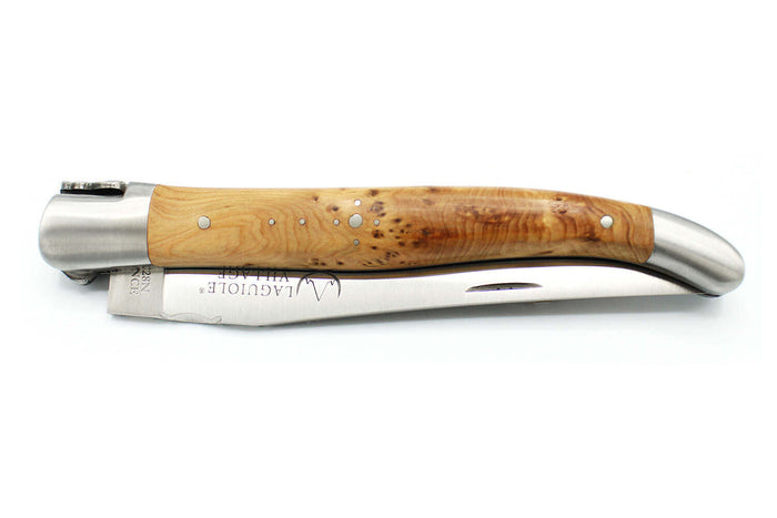 Couteau pliant Laguiole Village manche en genévrier 12cm avec mitre