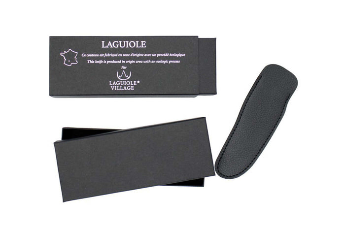 Couteau pliant Laguiole Village manche en genévrier 12cm avec mitre
