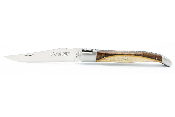 Couteau pliant Laguiole Village manche en pistachier 12cm avec mitre