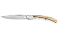 Couteau pliant Le Coq Français Chemin de Saint-Jacques artisanal manche bois d'olivier 11,5cm + étui