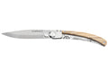 Couteau pliant Le Coq Français Nautic artisanal manche bois d'olivier 11,5cm + étui