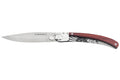Couteau pliant Le Coq Français Soleil Levant Red Heart artisanal manche bois rouge 11,5cm + étui
