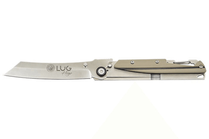 Couteau pliant LUG Higo LUSP3SHBD manche en acier et G10 désert et noir 11cm