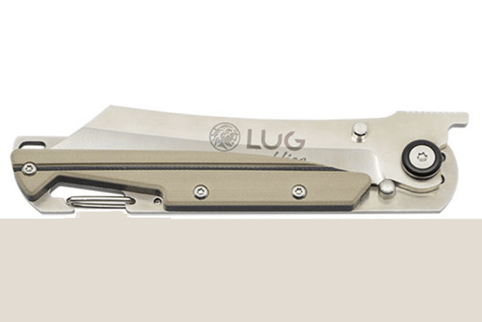 Couteau pliant LUG Higo LUSP3SHBD manche en acier et G10 désert et noir 11cm