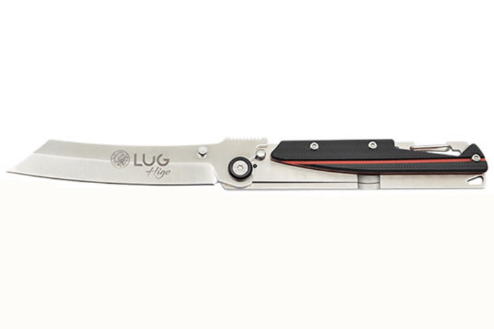 Couteau pliant LUG Higo LUSP3SHRB manche en acier et G10 noir et rouge 11cm