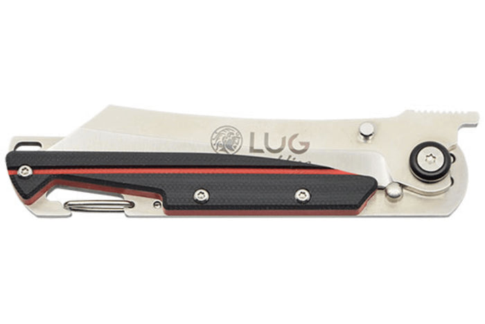 Couteau pliant LUG Higo LUSP3SHRB manche en acier et G10 noir et rouge 11cm