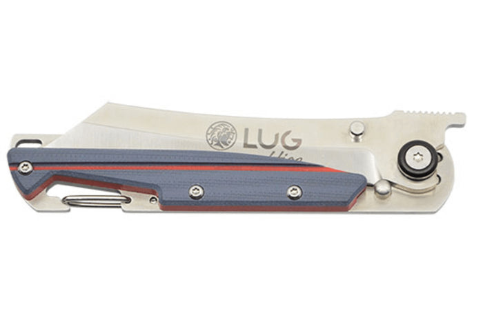 Couteau pliant LUG Higo LUSP3SHRG manche en acier et G10 gris et rouge 11cm