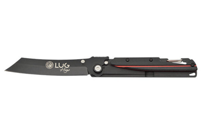 Couteau pliant LUG Higo Titanium LUSP3THRB manche en acier et G10 noir et rouge 11cm