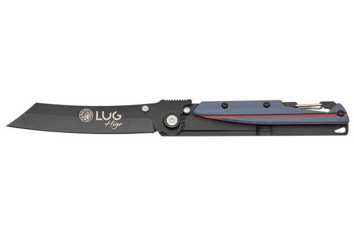 Couteau pliant LUG Higo Titanium LUSP3THRG manche en acier et G10 gris et rouge 11cm