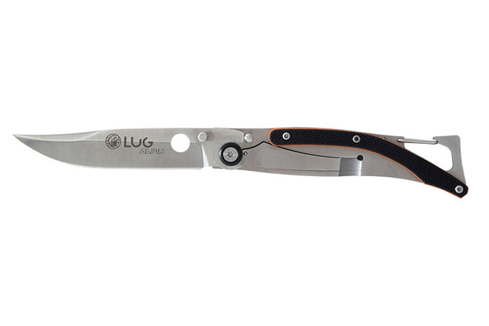 Couteau pliant LUG SP1SOB noir et orange manche en G10 et acier 11cm avec clip