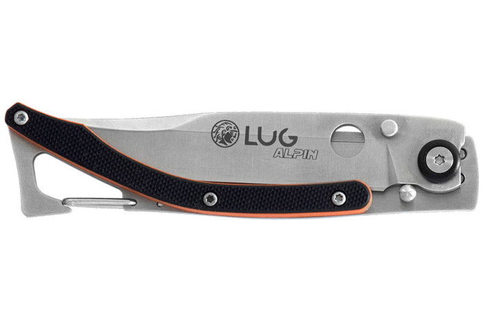 Couteau pliant LUG SP1SOB noir et orange manche en G10 et acier 11cm avec clip