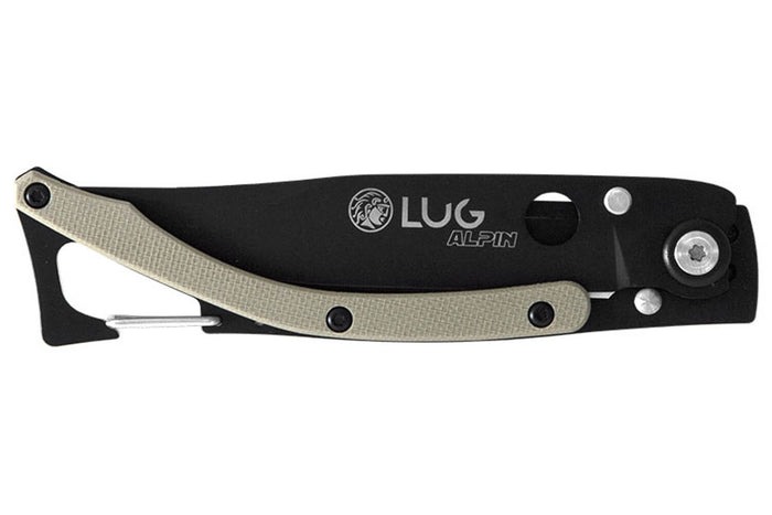 Couteau pliant LUG SP1TD désert manche en G10 et acier 11cm avec mousqueton