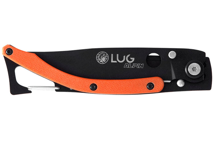 Couteau pliant Lug SP1TO noir mat et orange black titanium 11cm avec clip