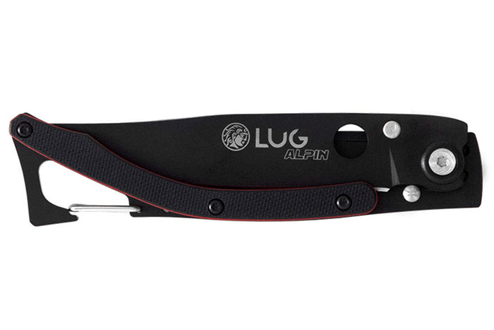 Couteau pliant Lug SP1TRB noir mat et rouge black titanium 11cm avec clip