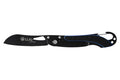 Couteau pliant LUG SP2TBB noir et bleu manche en G10 et acier 11,6cm avec mousqueton