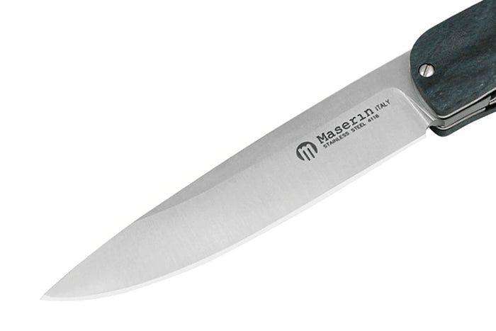 Couteau pliant Maserin Mini Gourmet 381-FB manche hêtre bleu 10cm