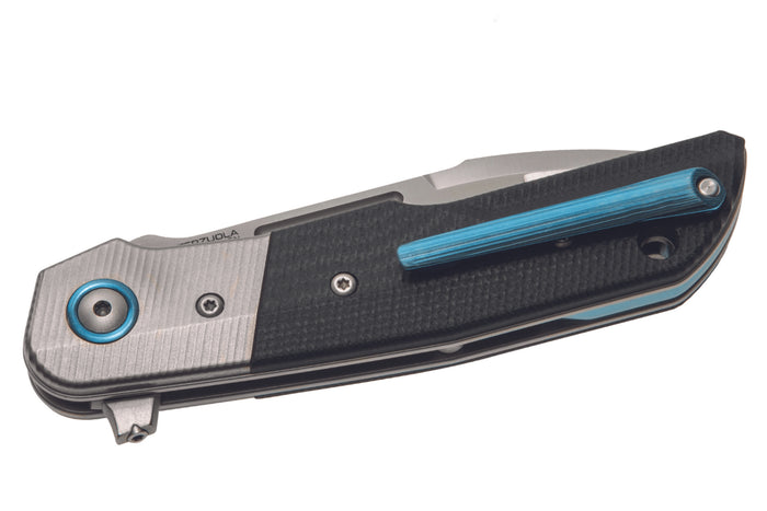 Couteau pliant MKM Clap By LionSteel MK.LS01GTBK manche en G10 noir/titanium 11cm + étui
