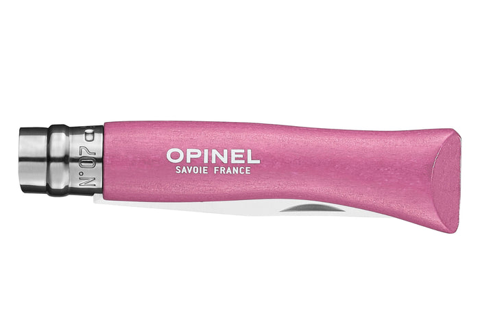 Couteau pliant Mon Premier Opinel n°07 lame 8cm manche en charme fuchsia