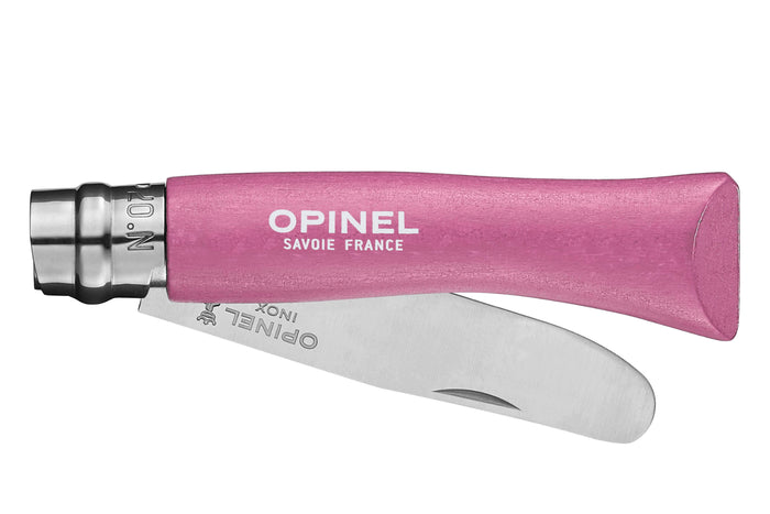 Couteau pliant Mon Premier Opinel n°07 lame 8cm manche en charme fuchsia