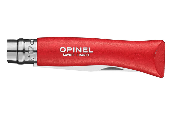 Couteau pliant Mon Premier Opinel n°07 lame 8cm manche en charme rouge