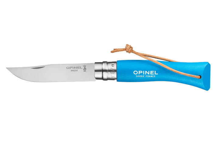 Couteau pliant Opinel Baroudeur Colorama n°07 lame 8cm manche charme bleu cyan