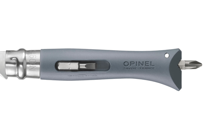 Couteau pliant Opinel Bricolage n°09 lame 8cm manche polyamide gris