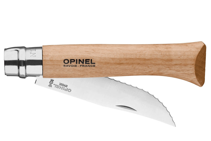 Couteau pliant Opinel n°12 lame crantée 12cm manche hêtre
