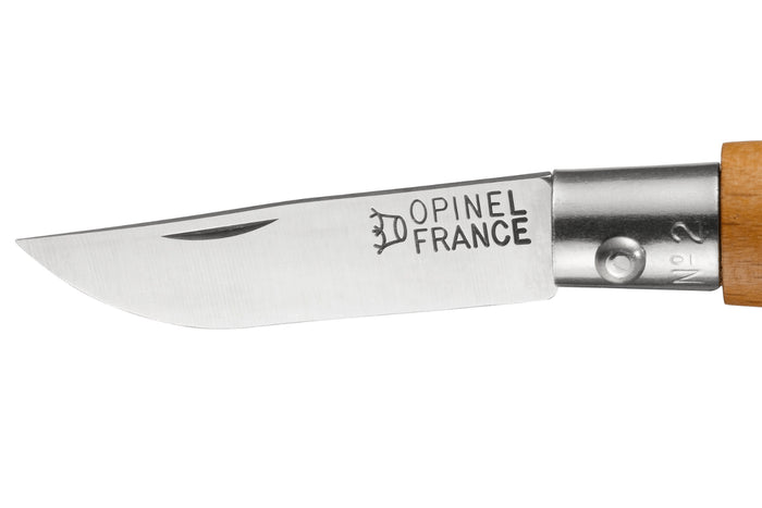 Couteau pliant Opinel Tradition Carbone n°02 lame 3,5cm manche hêtre