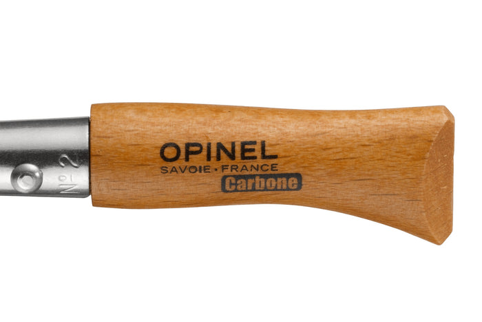 Couteau pliant Opinel Tradition Carbone n°02 lame 3,5cm manche hêtre
