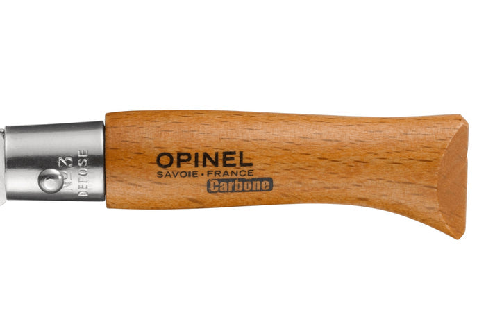 Couteau pliant Opinel Tradition Carbone n°03 lame 4cm manche hêtre