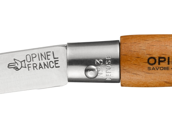 Couteau pliant Opinel Tradition Carbone n°03 lame 4cm manche hêtre