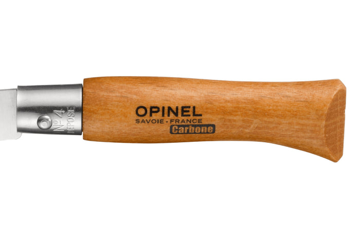 Couteau pliant Opinel Tradition Carbone n°04 lame 5cm manche hêtre