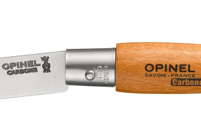 Couteau pliant Opinel Tradition Carbone n°05 lame 6cm manche hêtre