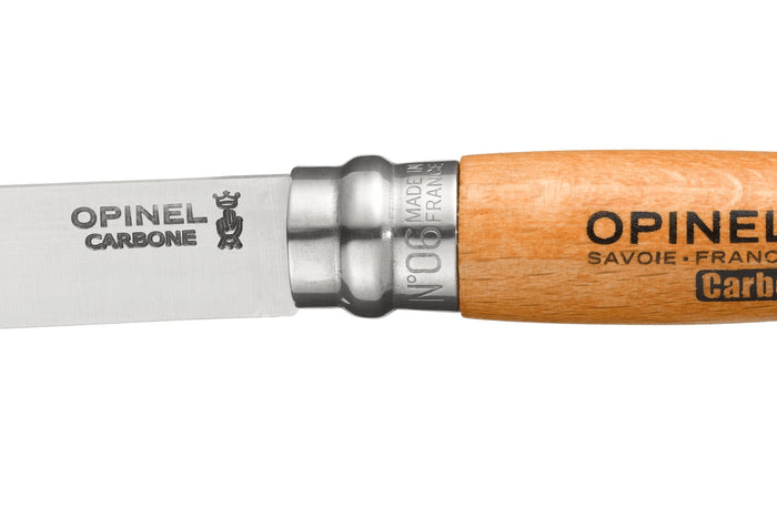 Couteau pliant Opinel Tradition Carbone n°06 lame 7cm manche hêtre