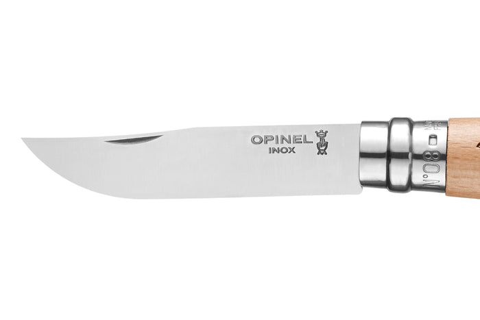 Couteau pliant Opinel Tradition Gravures Rando n°08 lame 8,5cm manche hêtre