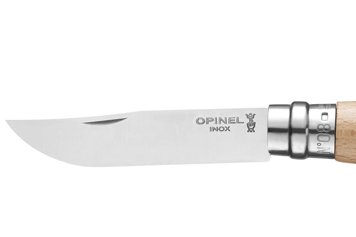 Couteau pliant Opinel Tradition Gravures Ski n°08 lame 8,5cm manche hêtre