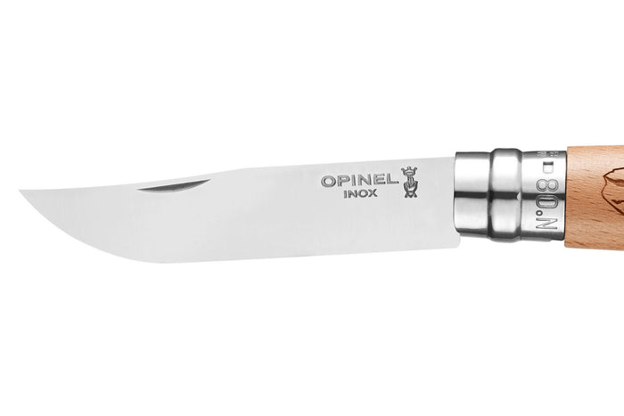 Couteau pliant Opinel Tradition Gravures Velo n°08 lame 8,5cm manche hêtre