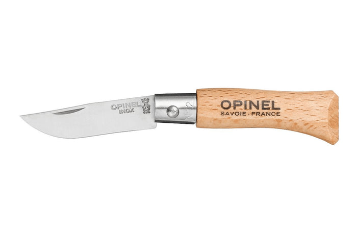 Couteau pliant Opinel Tradition Inox n°02 lame 3,5cm manche hêtre