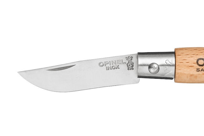 Couteau pliant Opinel Tradition Inox n°02 lame 3,5cm manche hêtre