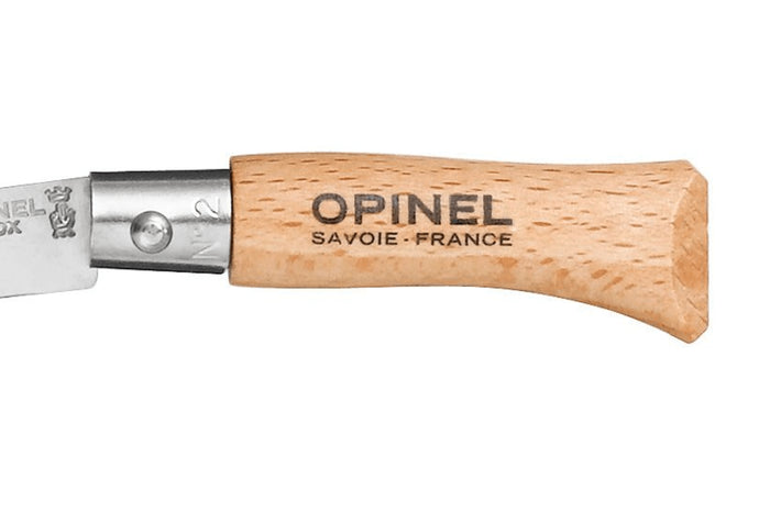 Couteau pliant Opinel Tradition Inox n°02 lame 3,5cm manche hêtre
