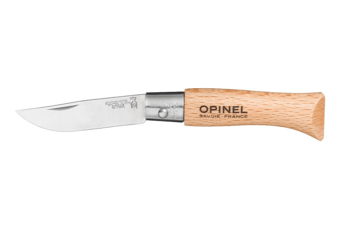 Couteau pliant Opinel Tradition Inox n°03 lame 4cm manche hêtre