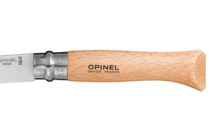 Couteau pliant Opinel Tradition Inox n°09 lame 9cm manche hêtre