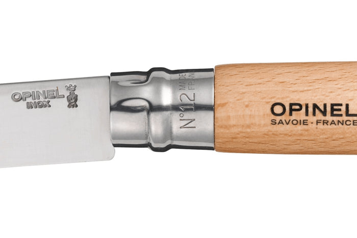 Couteau pliant Opinel Tradition Inox n°12 lame 12cm manche hêtre