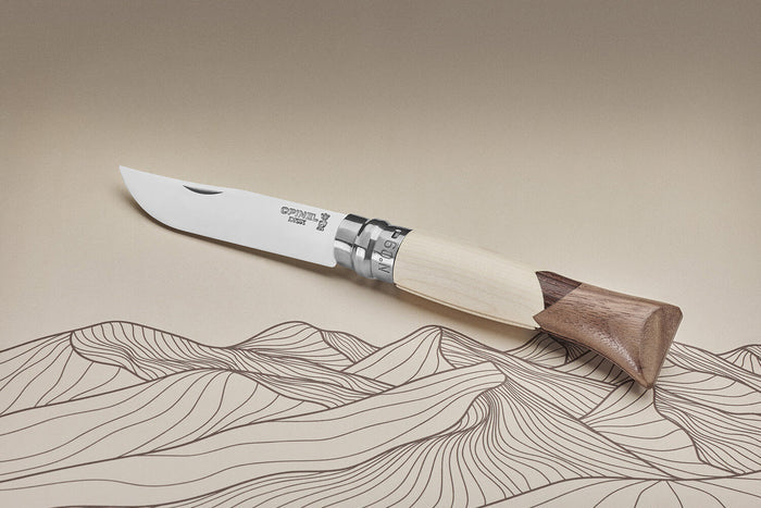 Couteau pliant Opinel Tradition Luxe Cime n°09 lame 9cm manche érable + frêne + noyer