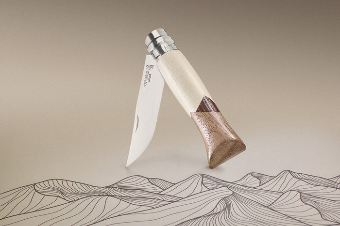 Couteau pliant Opinel Tradition Luxe Cime n°09 lame 9cm manche érable + frêne + noyer