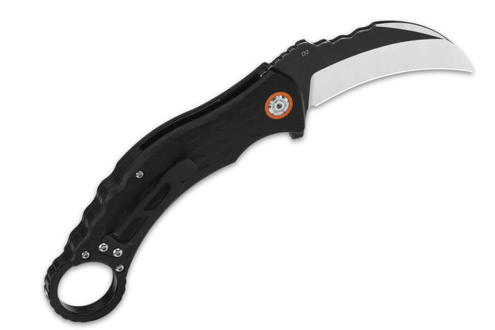 Couteau pliant QSP Eagle 120B karambit manche en G10 noir 13,6cm