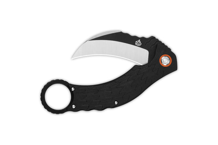 Couteau pliant QSP Eagle 120B karambit manche en G10 noir 13,6cm