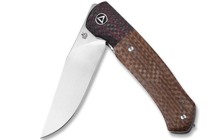 Couteau pliant QSP Gannet 137B manche en fibre de carbone et micarta noir/marron 11,4cm
