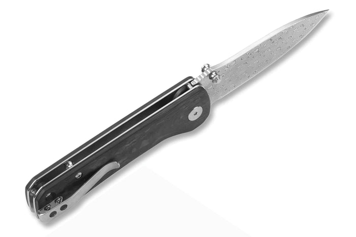 Couteau pliant QSP Hawk 131E manche en fibre de carbone noir 10,5cm